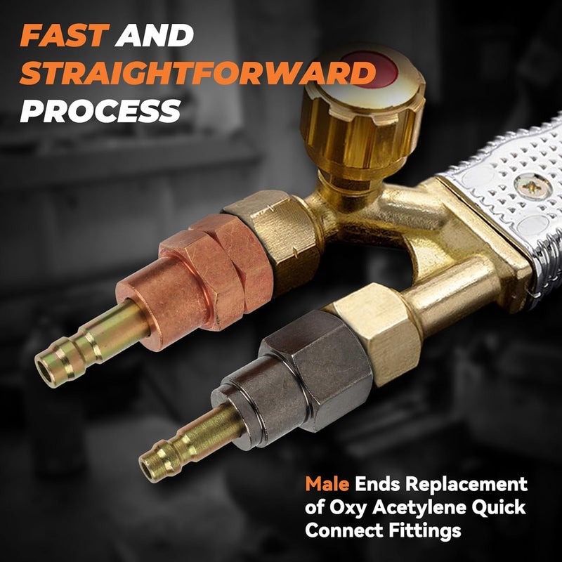 YBMTE Oxy Acetylene Torch Quick Connects Fittings | Upgraded QDB10 Set with Check Valves | Fit 9/16"-18UNF B | Heavy-duty Safe and Durable leak-proof Design |Special Corrosion-Resistant Materials|OEM - Image 5